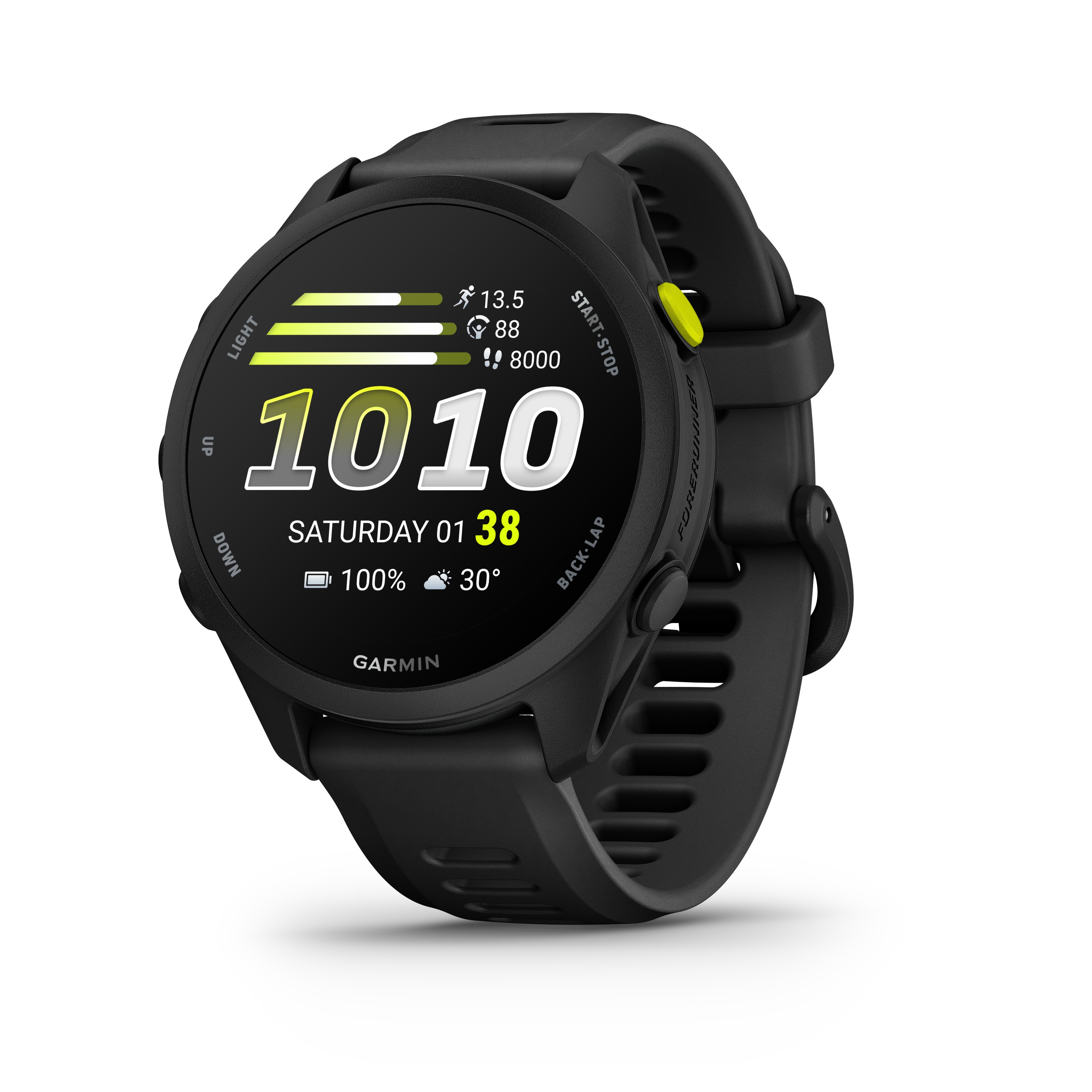 Garmin Forerunner 70 Schwarz mit Schnellwechsel-Silikon-Armband 20 mm