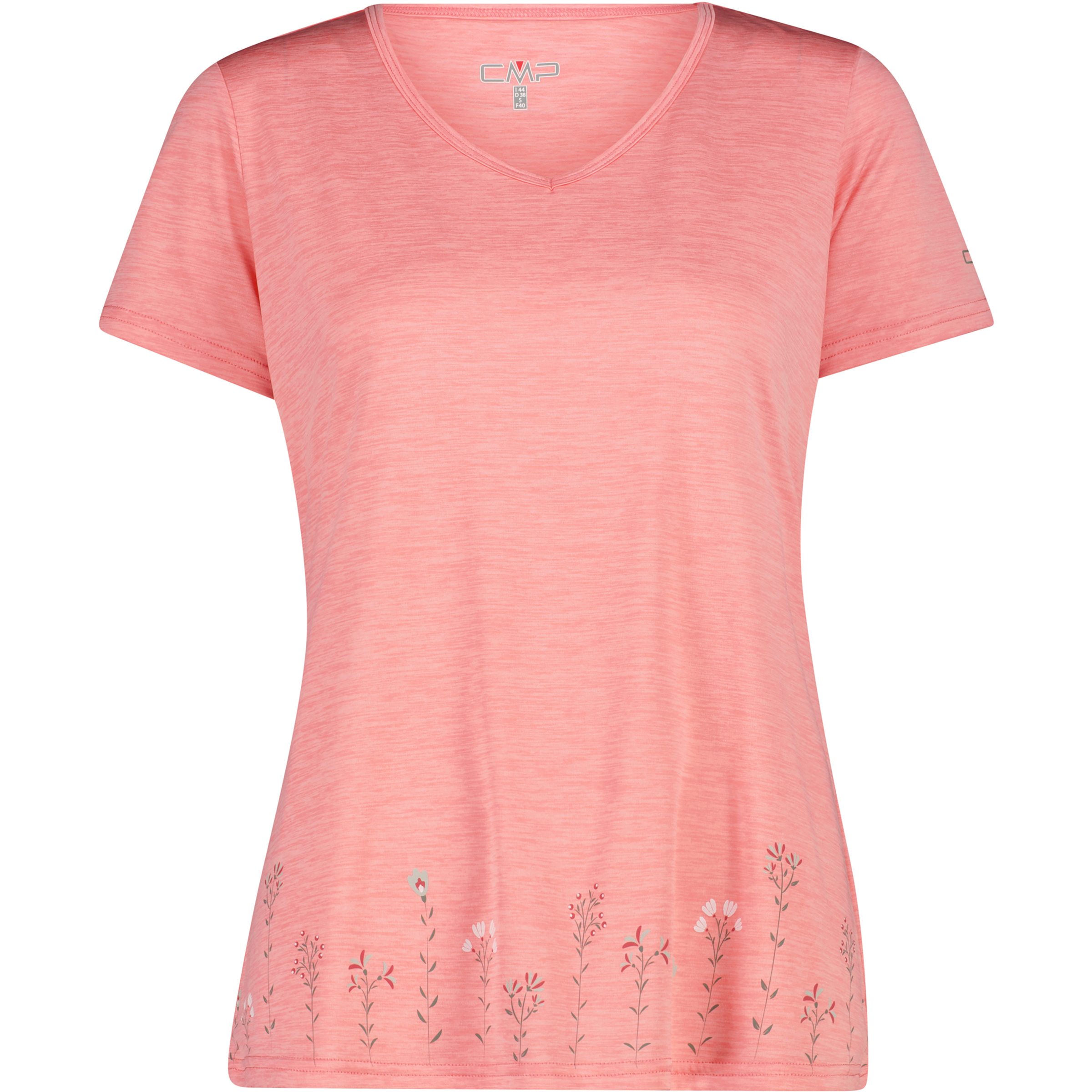 CMP Melange Print Damen T-Shirts rosa Größe XL Trekking Geruchsneutralisierend