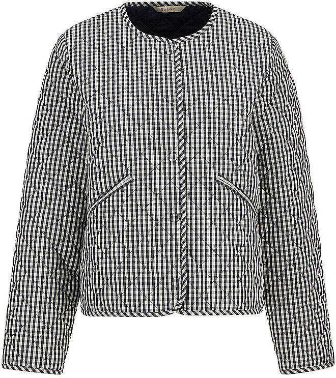 BARBOUR Leichtsteppjacke CASHEL GINGHAM COLLARLESS dunkelblau   40 40