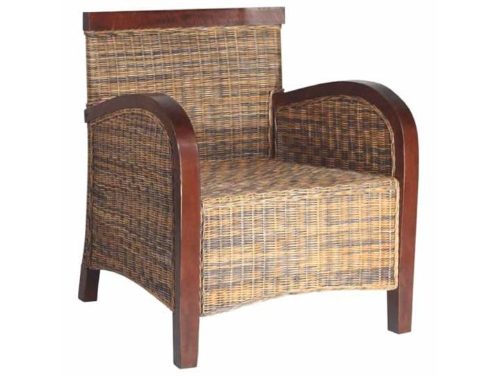 Echter Rattan-Sessel, handgewebt, mit Kissen, Mango-Rahmen, max Tropischer Look, stabiler Mango-Rahmen, bequeme Kissen, natürliche Variationen, Wohn- und Schlafzimmer-Inneneinrichtung