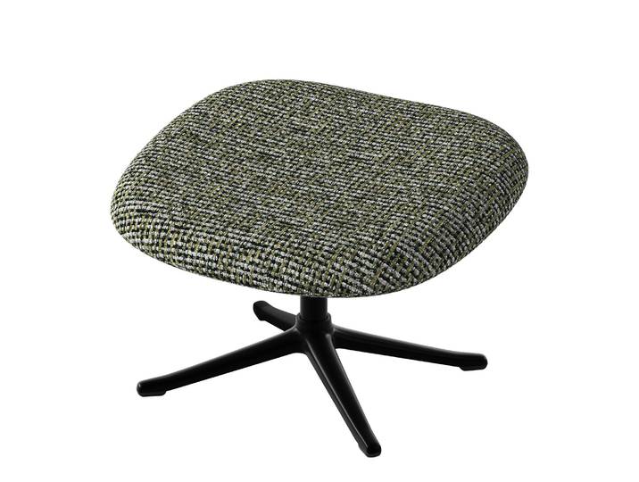 Polsterhocker 53 x 37 x 46cm Grün/Moosgrün Schwarz Chenille Enne: Moosgrün