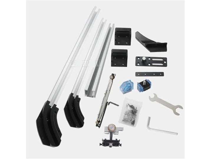 Innenliegendes Schiebetürsystem, verdecktes Türbeschlagset mit Schiebeschiene for begehbare Kleiderschränke und Schlafzimmer inklusive Türschienen Mechanisch(Right push)