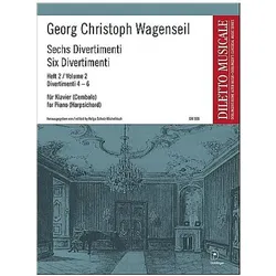 6 Divertimenti Band 2 (Nr.4-6) für Cembalo (Klavier), Fachbücher von Georg Christoph Wagenseil