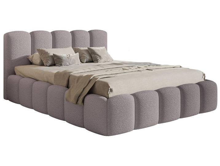 Selsey Cloudy II - Lit rembourré avec sommier à lattes et boîte de lit\, taupe\, 180x200 cm