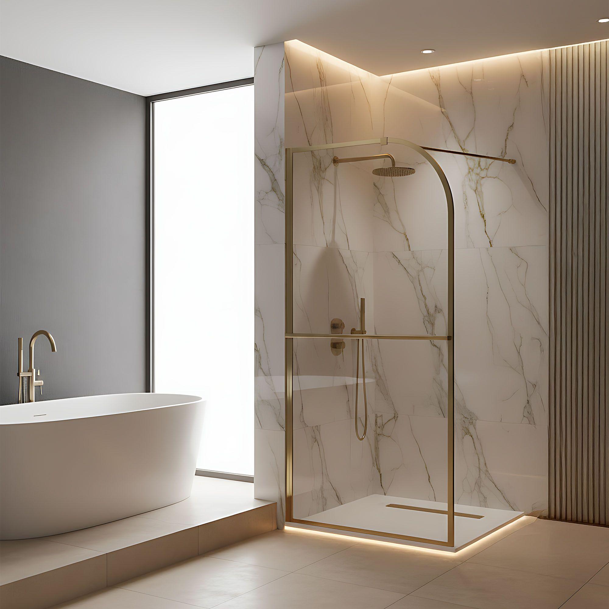 Duschwand Rea Sky 120 Brush Gold