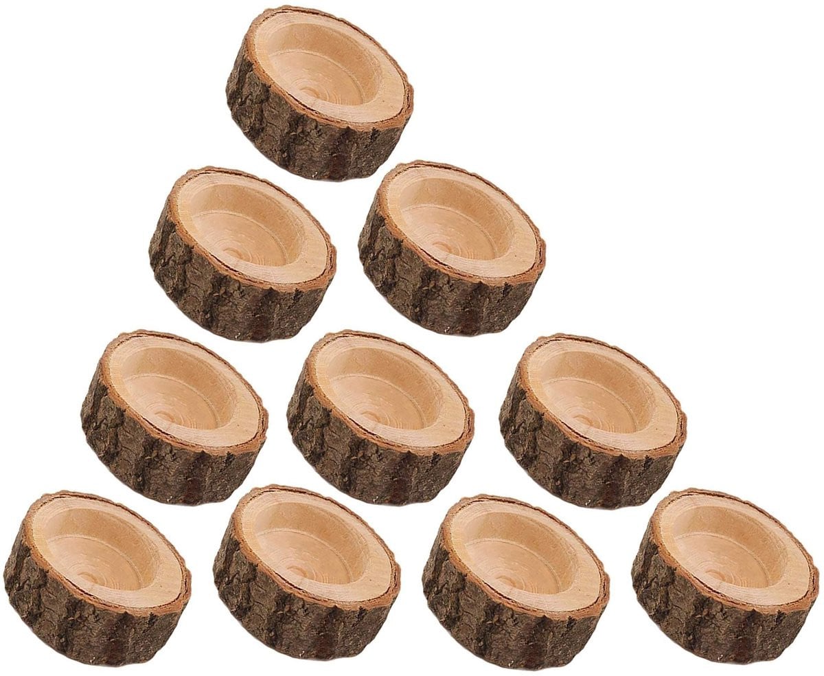 Dailygoods Houten Kaarsenhouder - Bruin - Decoratieve Kandelaar voor Bruiloft en Feest