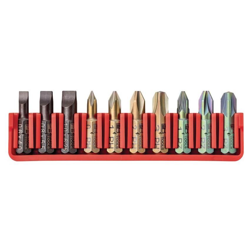 PB Swiss Tools Bitset PB C6.701 CN BitBlock mit 10 Bits (Kreuz Phillips PH, Kreuz Pozidriv PZ, Schraubschlitz) (PB C6.701 CN-137278.0701)