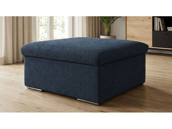 Hocker GOODPRODUCT Salltum 87 x 87 cm, formschön und stabil , blau (dunkelgrau), B:87cm H:40cm T:87cm, 100% Polyester, Hocker, Hocker, pflegeleichter Bezuggstoff