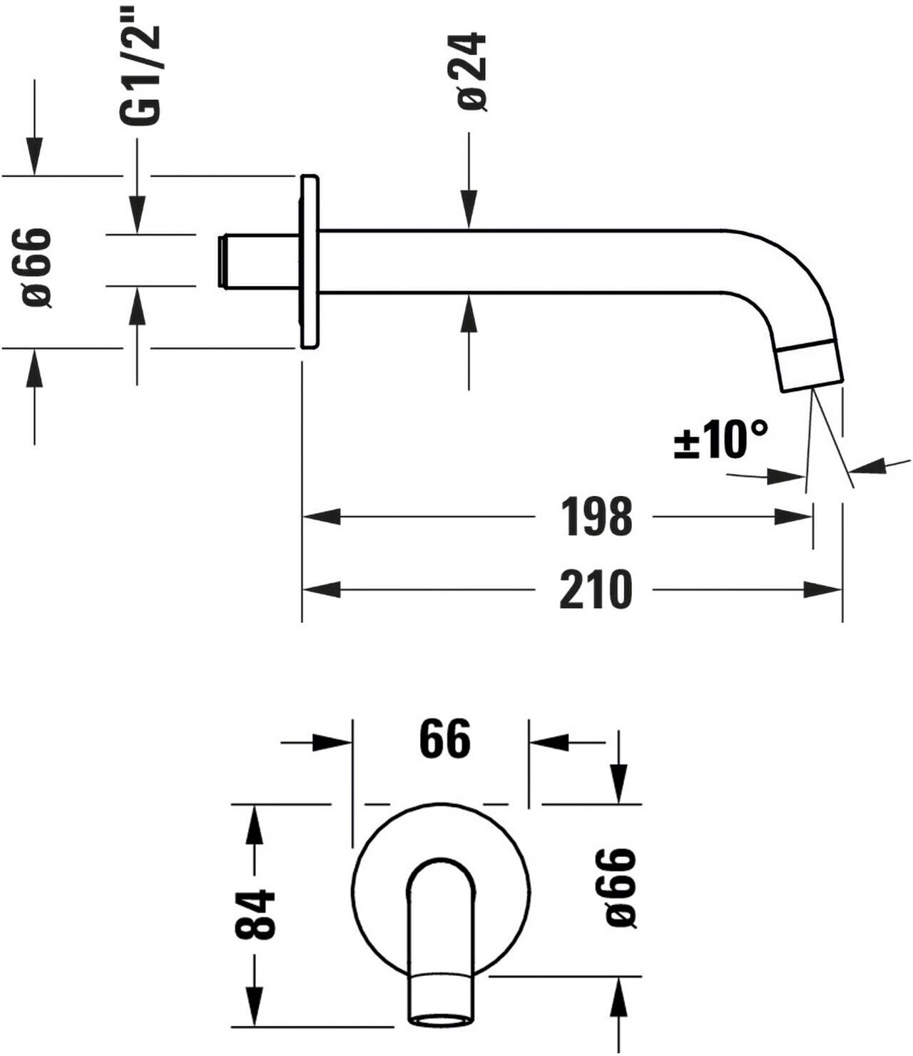 Duravit No. 1 Wanneneinlauf 21 cm