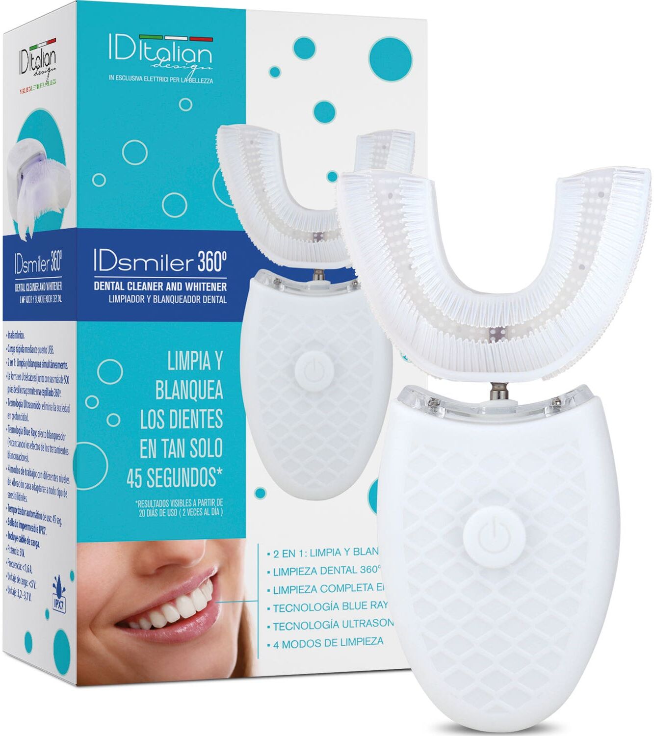Italian Design Intelligent Electric U-Toothbrush With Cold Light