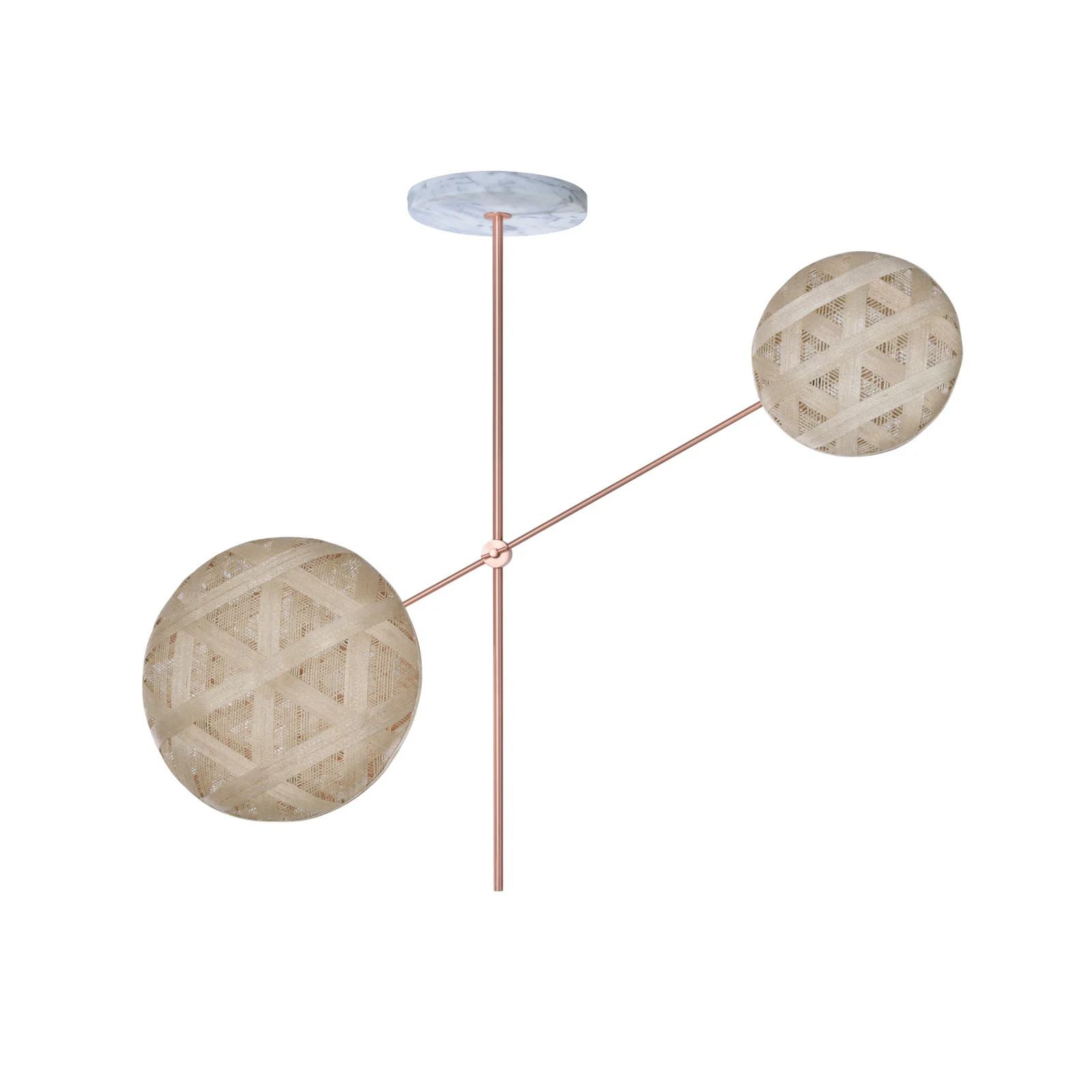 Forestier Chanpen hanglamp met 2 lampen, beige/koper
