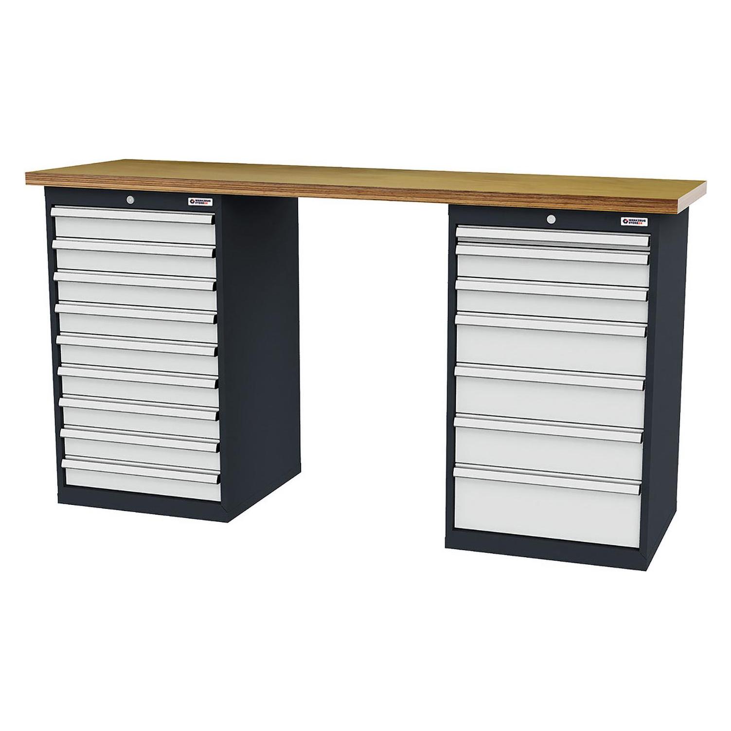 Werkzeugstore24 Reihenwerkbank B x T x H 2.000 x 600 x 1060 mm - -100150 (200 cm, 60 cm) (WS24-100150)
