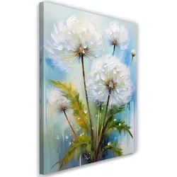 WANDBILD blowfish blumen auf türkisem hintergrund