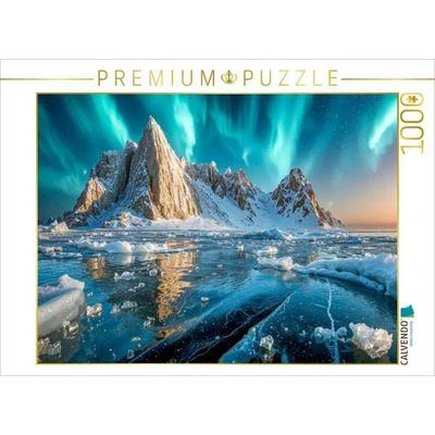 CALVENDO Puzzle Polarlichter krönen den Horizont über den Eisbergen | 1000 Teile Lege-Größe 64x48cm Foto-Puzzle für glückliche Stunden, Sonstige von ,