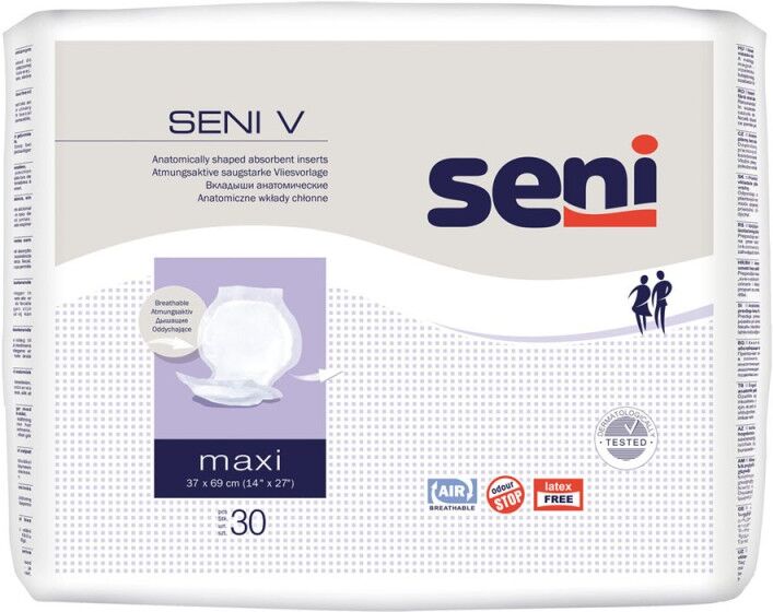 Seni V Maxi - Insert anatomique traversable - 4 paquets de 30 protections