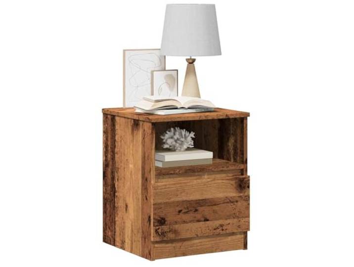 HEFZGDB Nachttische 2 STK. Altholz-Optik 40x40x50 cm Holzwerkstoff mit Schublade und Fach für Stauraum, Stabile Tischplatte, Langlebiges TV-Möbel, Einrichtungsideen
