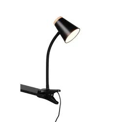 LED Tischlampe Klemmleuchte Mobile Leuchte schwarz flexibel H 33 cm
