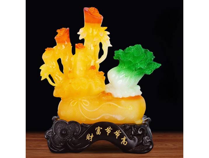 Zhaocai-Ornement de richesse en bambou stable, le chou attire la richesse, décoration de salon, cadeau d'ouverture