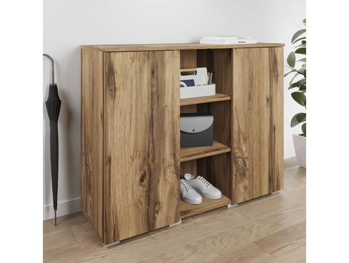 Schuhkommode GOODPRODUCT Paris , braun (eichefarben wotan), B:100cm H:80cm T:35cm, Sideboards, Schuhkommode, Breite 100 cm