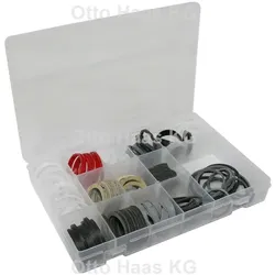 HAAS Oha Dichtungs-Sortiment 7307 125 Stück, 270x180x42mm, für Kunststoff-/Metall-Siphons, transparent