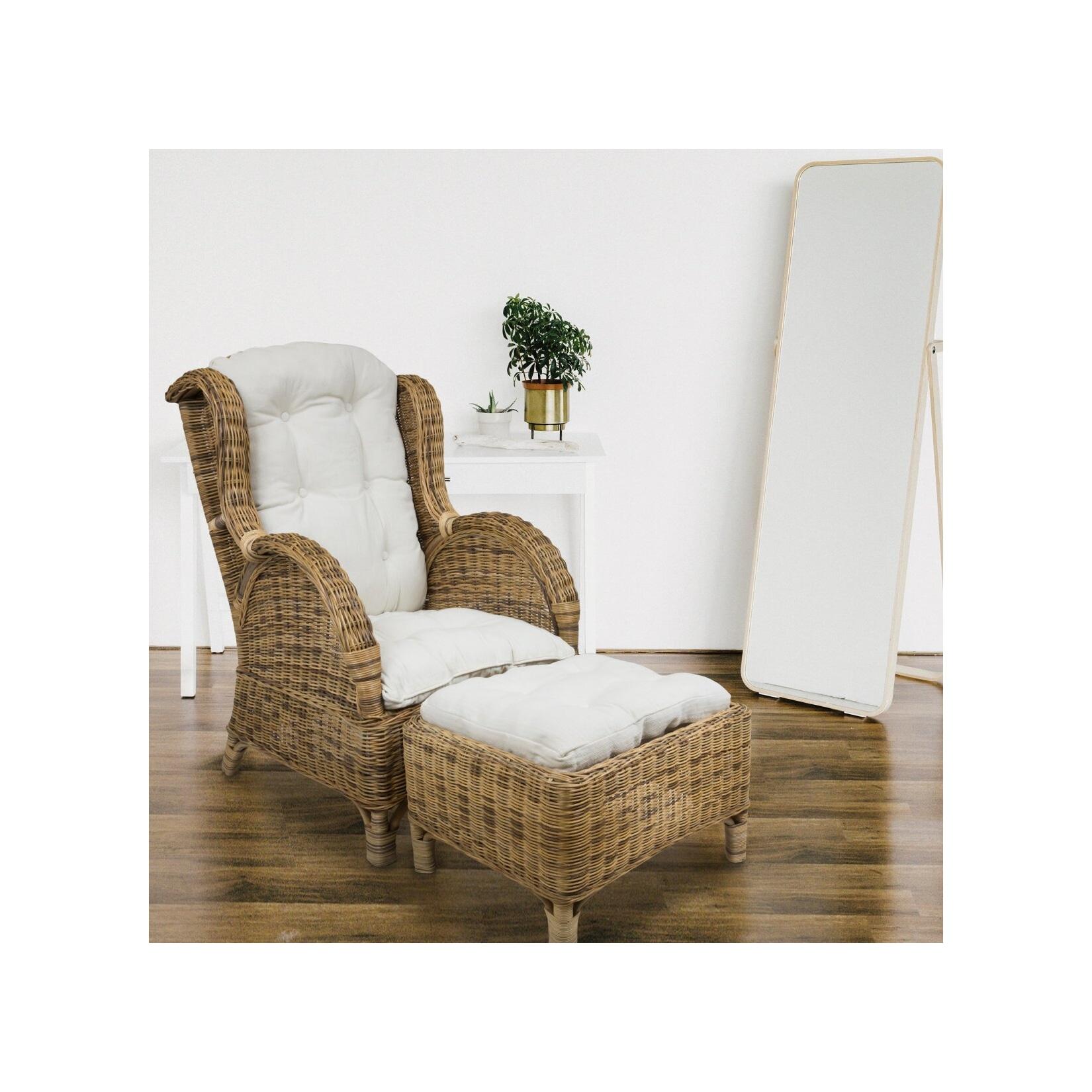 Sedex SEDEX Rattansessel Dago mit Hocker Ohrensessel Honig