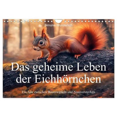Das geheime Leben der Eichhörnchen - Ein Jahr zwischen Baumwipfeln und Nussverstecken (Wandkalender 2027 DIN A4 quer), CALVENDO Monatskalender