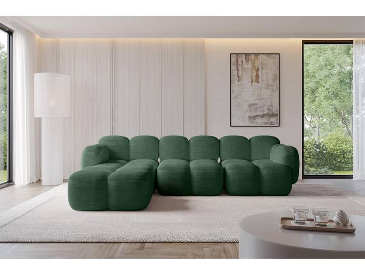 ALTDECOR Ecksofa - Miko-L2 - 302x205x75 - Grün Corner Sofa Eckcouch Couch L-Form, links/rechts angeordnet