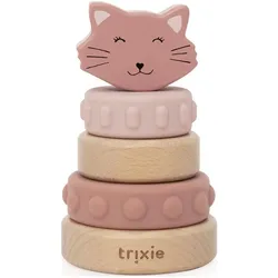 Trixie Baby Stapelturm aus Holz und Silikon Katze