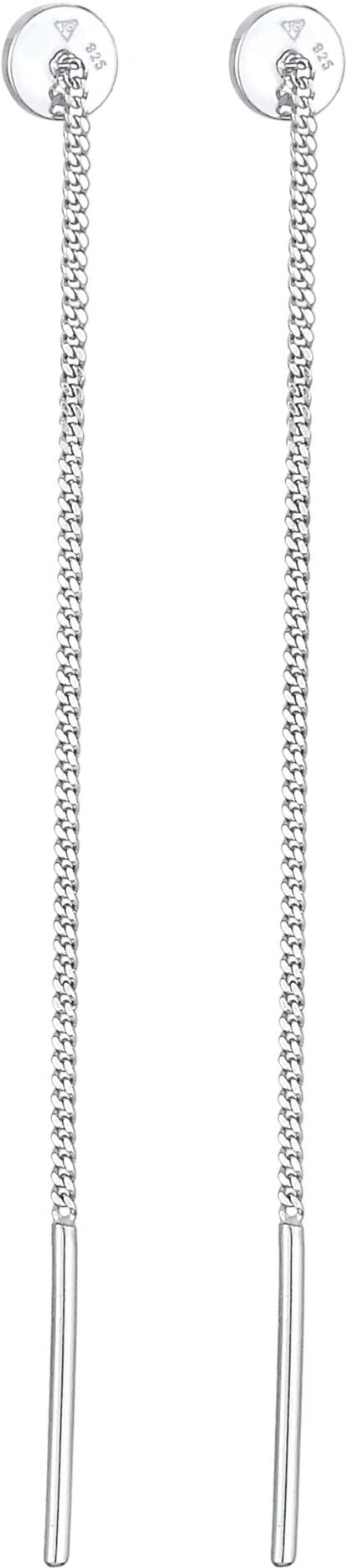 Paar Ohrhänger ELLI "Ohrringe Plättchen Minimal Basic Durchziehen 925 Silber" Gr. 67, silber, Ohrringe, Damen, 67, ohne Stein, Silber 925 (Sterlingsilber), Paar Ohrhänger