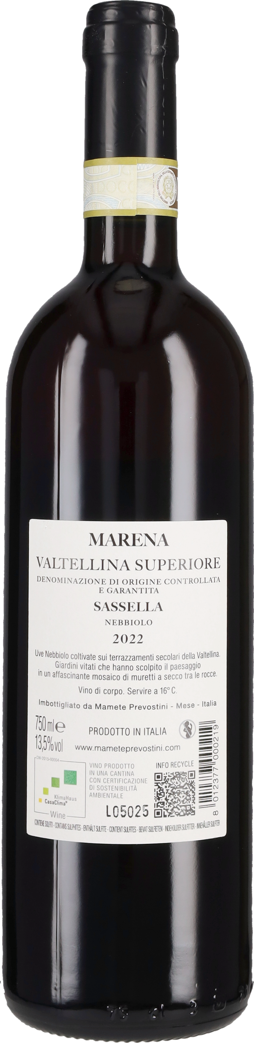 Prevostini Mamete Valtellina Superiore Sassella 'Marena' Mamete Prevostini 2023