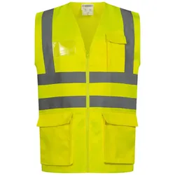 Mischgewebe-Warnweste "BASIC" Kl. 2 mit Taschen - 4XL - gelb