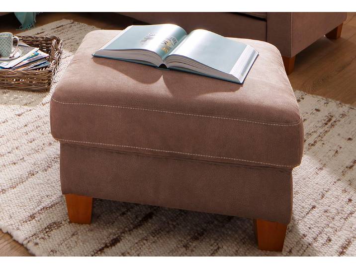 Hocker, Luxus-Microfaser Toro, Braun, 75×46×63 cm, Mit Federkern, Klassisch, Home-affaire