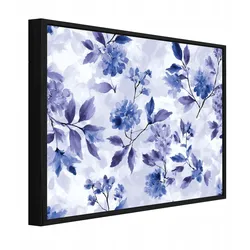 BILDER mit Rahmen Blumen Blätter Lila 100x70 cm