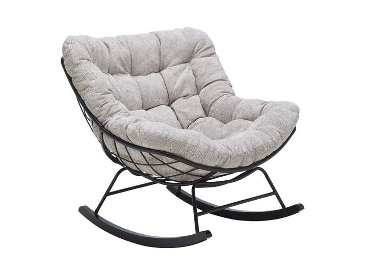 Schaukelstuhl Cloud Creme/Schwarz ca. 96x88x103cm