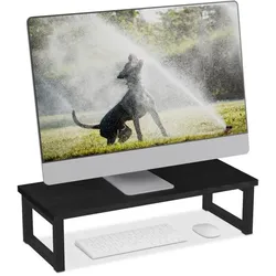 Relaxdays Monitorständer im Industrial-Design Schwarz
