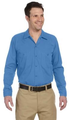 Dickies LL535 Men's Industrial Long Sleeve Work Shirt in Light Blue size Large L535