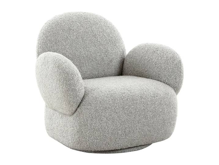 Designer Sofa-Sessel Fermo mit Drehfunktion in Grau Bouclé - Beige - Bouclé - Luxusbetten24