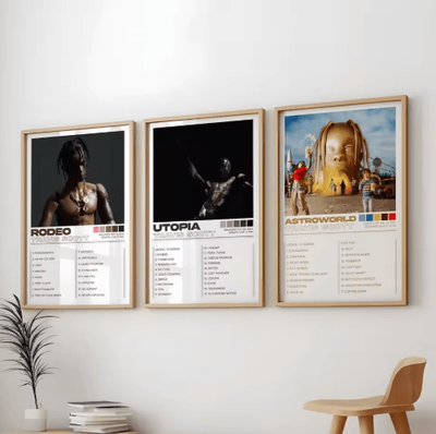 Inspire Picks Modern Rap Album Wall Art Set Hip Hop Canvas Posters 3 Piece g1235 3 30x40cm Blackframe