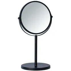 WENKO Kosmetik-Standspiegel Mod. Assisi Ø 17 cm Schwarz, mit 3-fach Vergrößerung