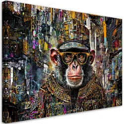 LEINWANDBILD Affe mit bunten Akzenten 60x40cm