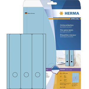 Herma Special 5138 Ordner-Etiketten 61x297 blau, 60 Stück
