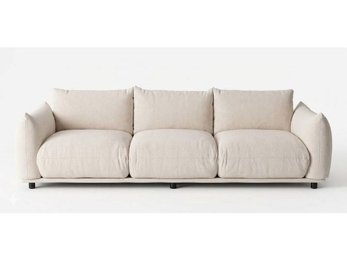 Xlmoebel 3-Sitzer 3-Sitzer Sofa Weiß Velours Modern komfortabel Wohnzimmer, 1 Teile