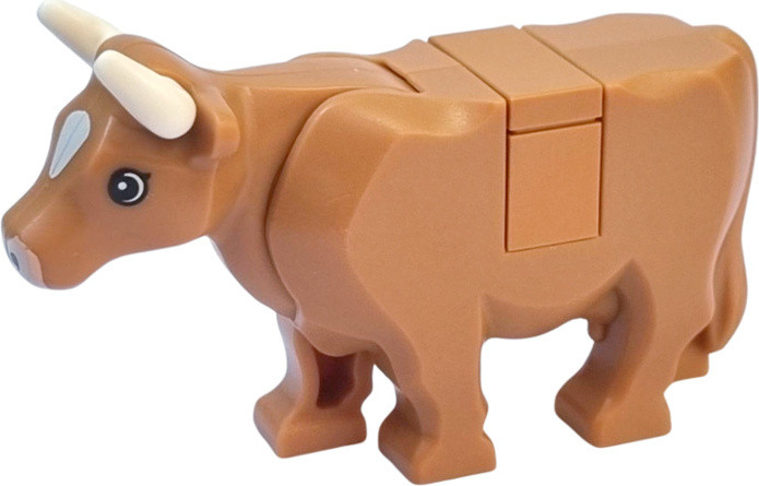 Lego Mediumgroot koeienbeeldje nougatkleur met witte vlek