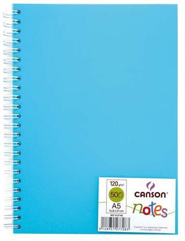 Carnet Notes Canson 50 feuilles A5 120 g Bleu