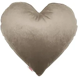 HERZKISSEN Samt&Sonders taupe 35x32 cm