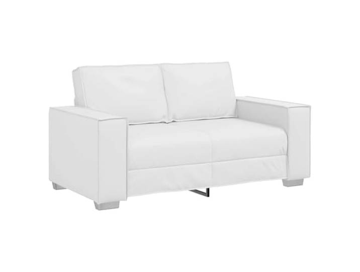 Makastle Zweisitzer Sofa Couch Weiß 160 cm Kunstleder