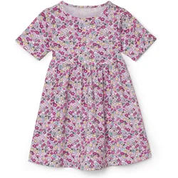 Tchibo - Kinder-Jersey-Rippkleid - Mädchen - Gr. 110/116 - lila/geblümt