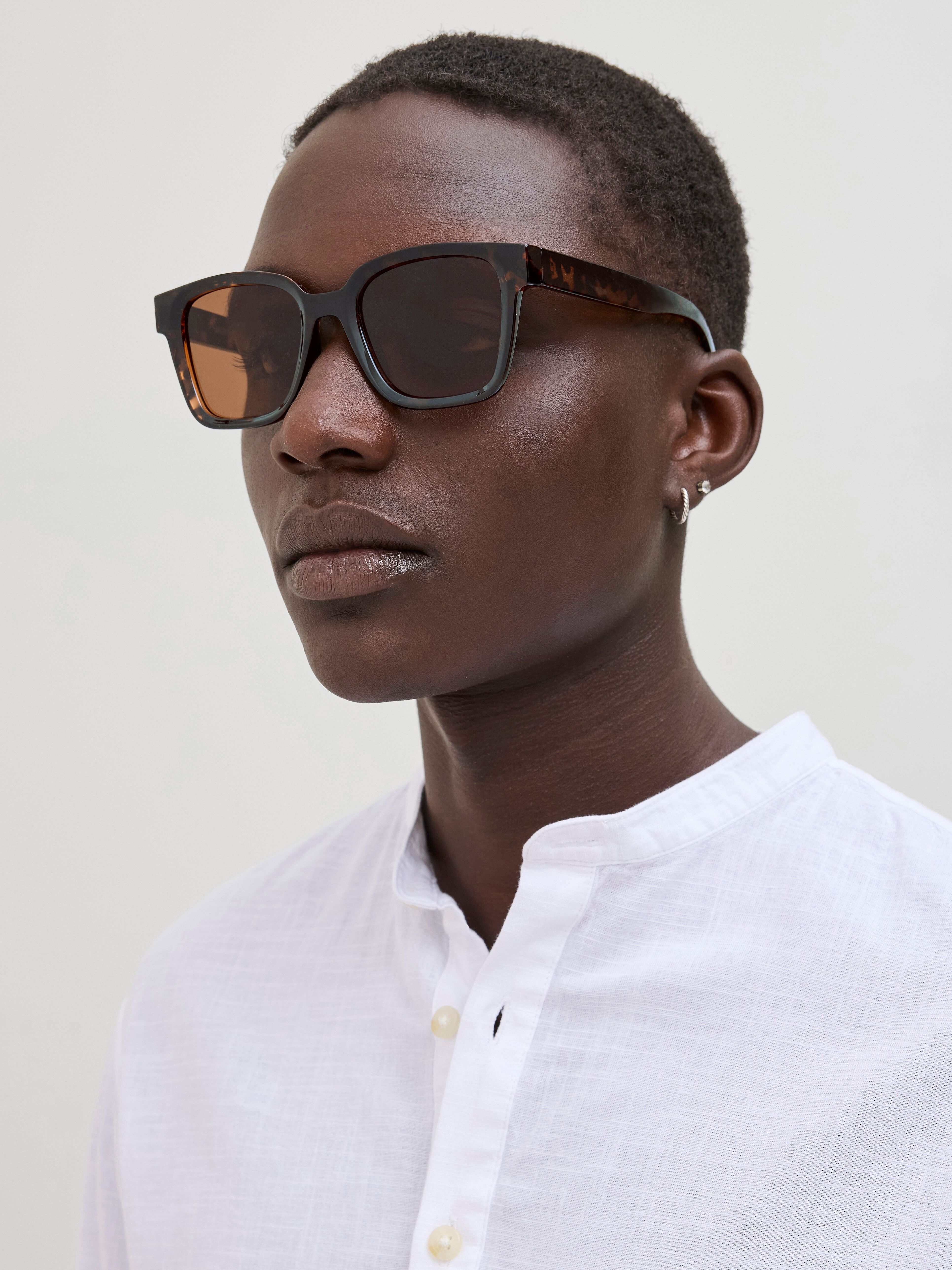 Sonnenbrille JACK & JONES "JACPONTUS SUNGLASSES NOOS", Herren, braun (braun sugar), unifarben, Sonnenbrillen Sonnenbrille braun sugar Einheitsgröße