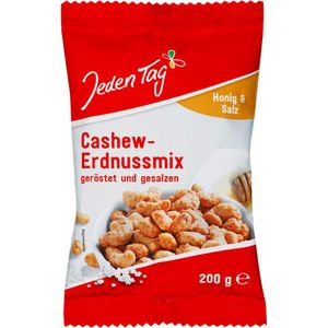 JedenTag Nussmischung Cashew-Erdnussmix, im Beutel, mit Honig, geröstet & gesalzen, 2 Nusssorten, 200 g