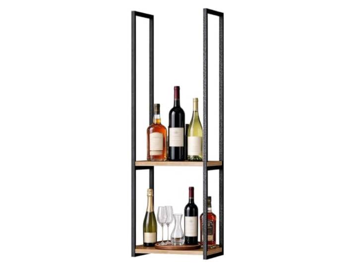 Gaommini Weinregal, Weinglashalter, Deckenregale Hängeregal Schwimmendes Regal für Küche, Topf, Pfanne, für Bar, Wohnzimmer, Blumenständer(30x30x125cm)